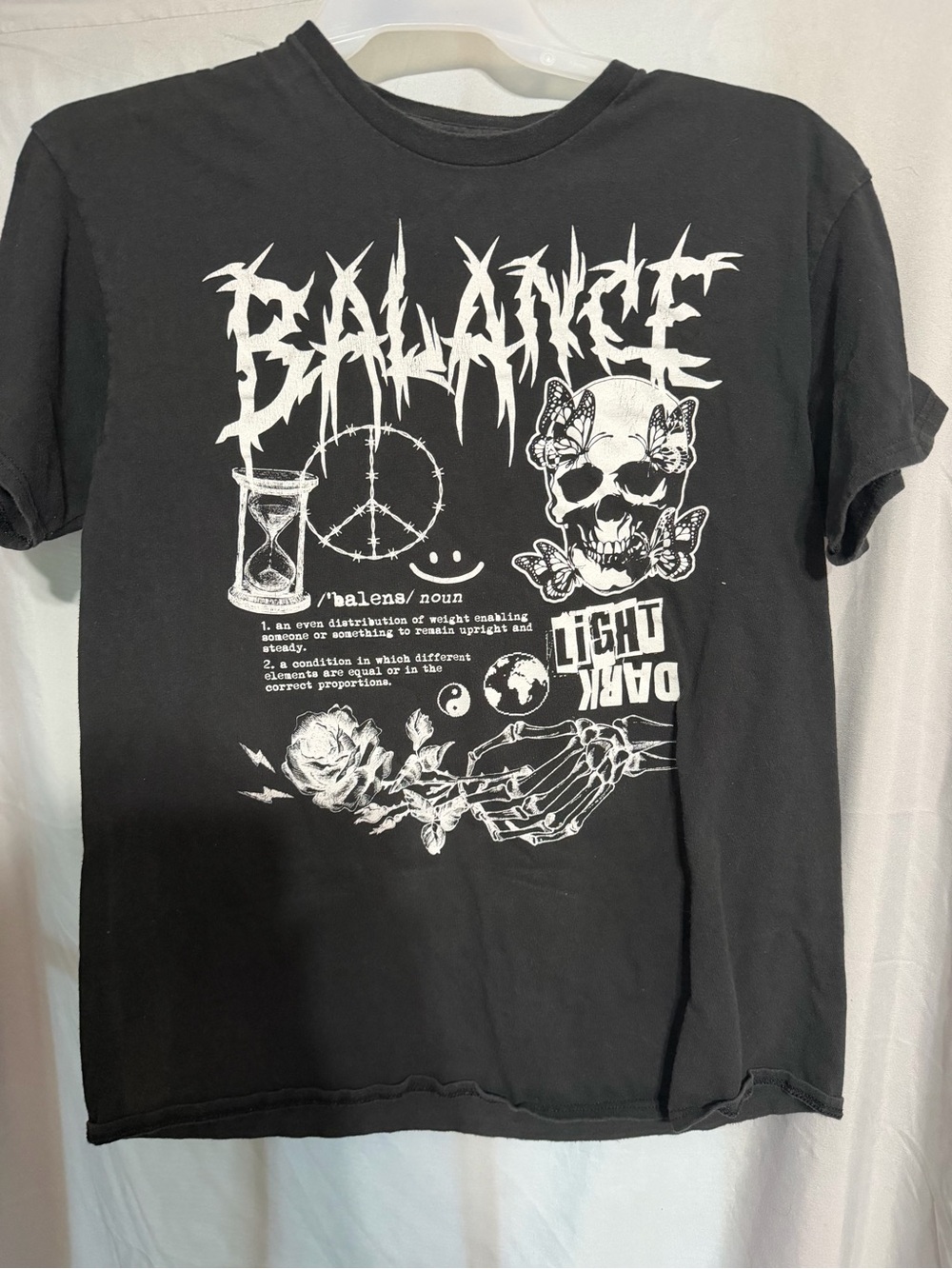 Goth Balance Graphic Short Sleeve Tee - Black
